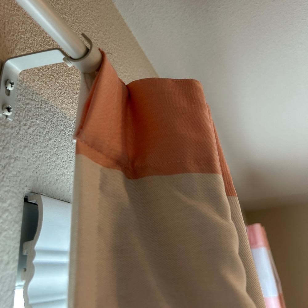 Pink and White Blackout Curtain Panels (2) 84” - Picture 4 of 6
